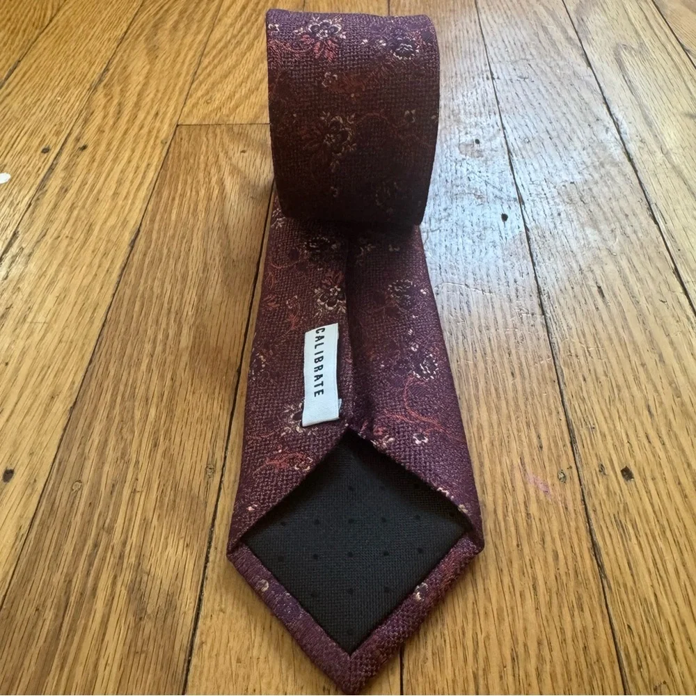 C2 by Calibrate Burgundy Floral Tie - Picture 6 of 10